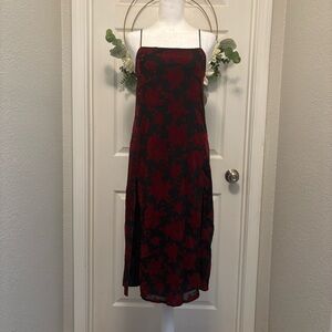Motel Rocks Red and Black Slip Midi Dress